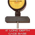 Starrett Depth Gage Base with Stem Collet, 4" Long, 3/4" Wide Base