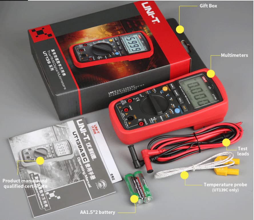 UNI-T UT139 Series True RMS Digital Multimeter MAX/MIN/REL Modes Auto/Manual Ranges Selectable (UT139S)