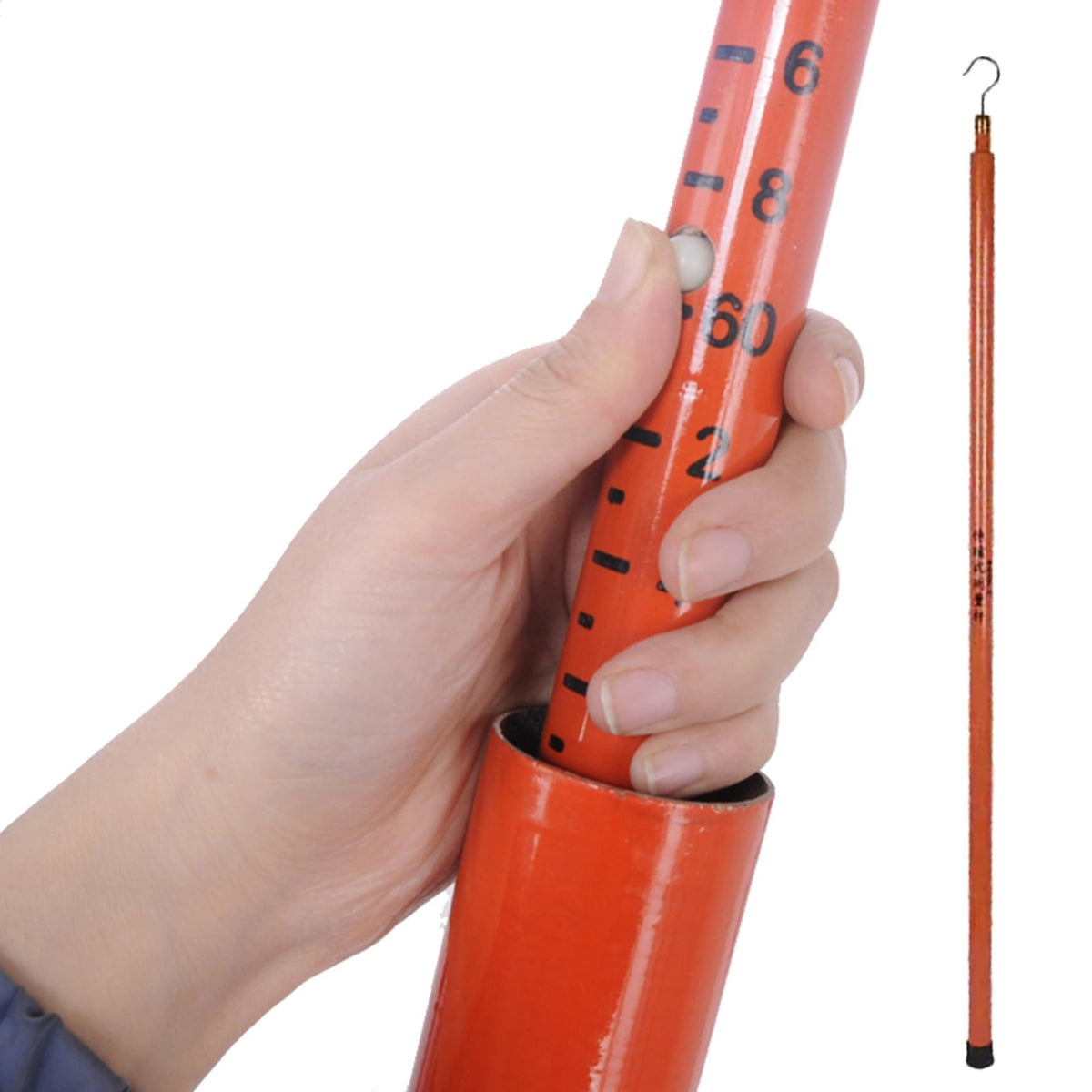 Adjustable Height Measuring Stick for Electricians - 19.7ft Telescoping Ruler for Linemen, Epoxy Resin Tower Measurement Tool for Substation & Forestry Work