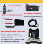Ultrasonic Thickness Gauge Meter Through Paint Coatings Thickness Gauges with 0.65 to 600mm 0.025 to 23.62inch 3-30mm 0.118 to 1.181inch P-E and E-E Echo-Echo Mode for Steel Aluminum Copper
