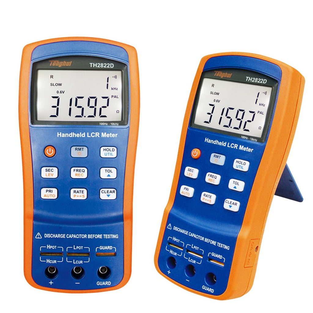 Tonghui TH2822D Handheld LCR Meter Accuracy 0.1% Inductance Resistance Capacitor Tester, 100Hz, 120Hz, 1kHz, 10kHz Testing Frequency, with DCR Function