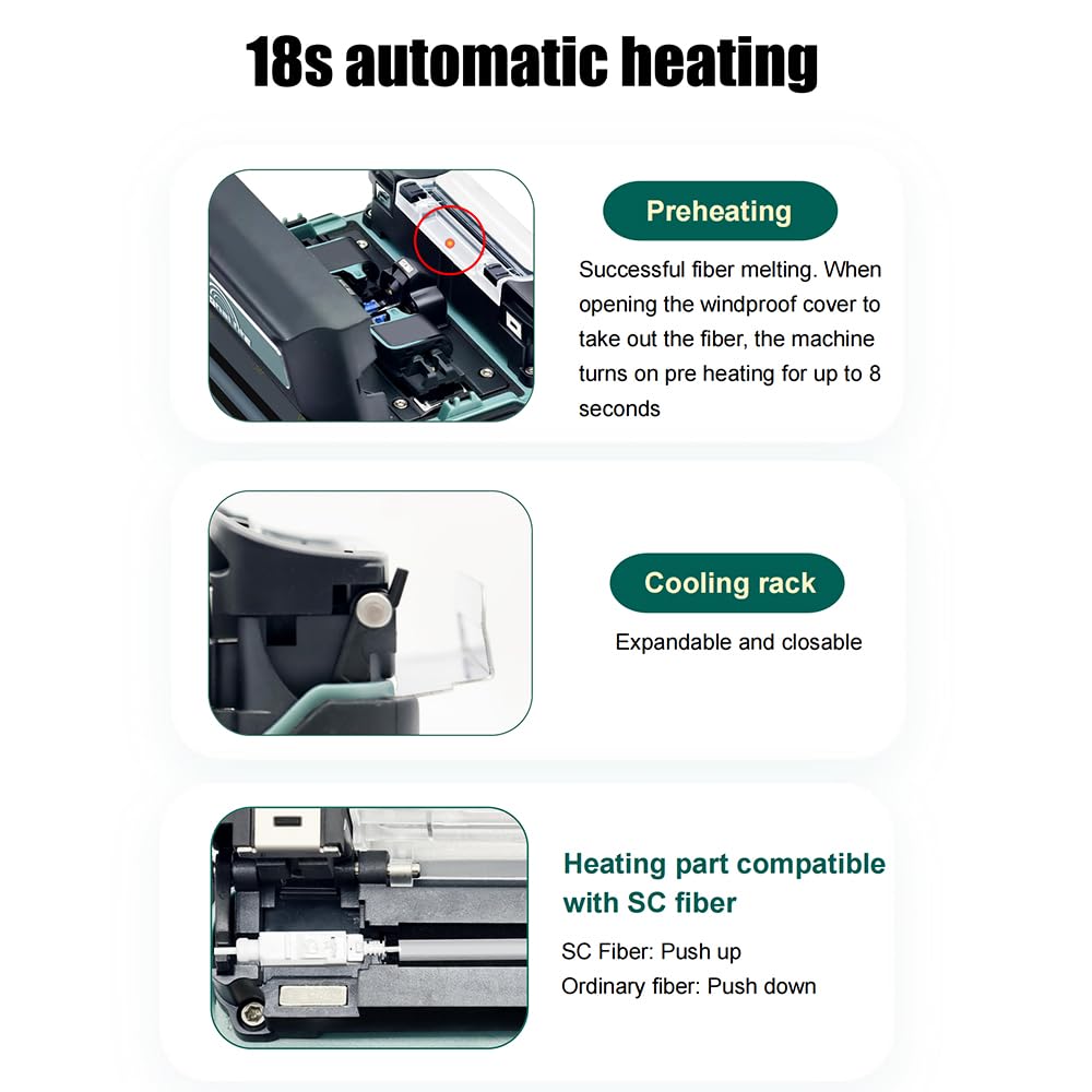 SM&MM Automatic Intelligent Optical Fiber Fusion Splicer Welding Splicing Machine Built-in OPM &VFL & Fiber Cleaver Kit (Ai-6A+)