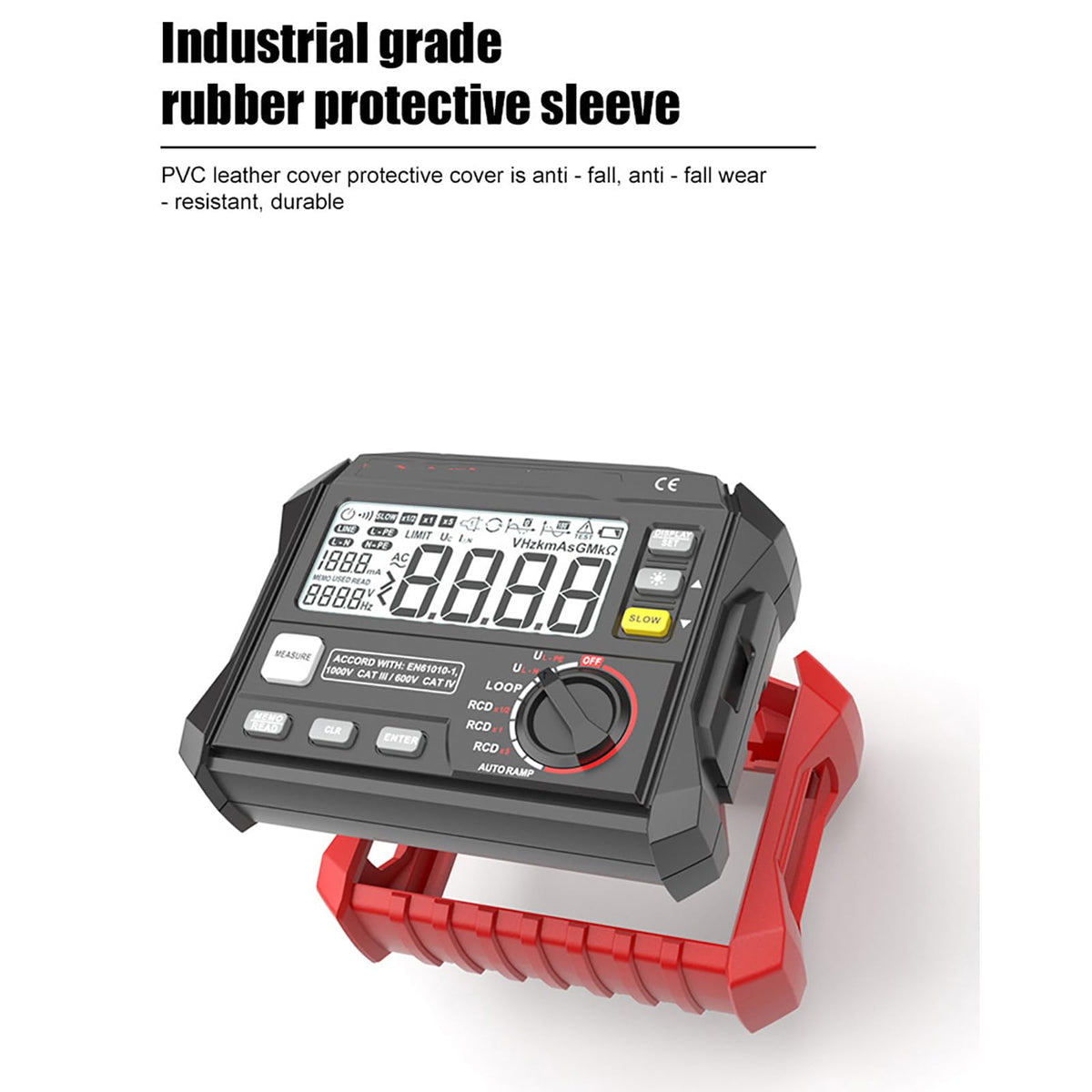 Insulation Resistance Multi Tester, 250v-2500v Digital Insulation Resistance Tester 1mω-200gω Megohm, Auto Range, 2000 Counts, LCD Display, 10v~600v Ac/Dc Voltmeter, with 100 Data Storage