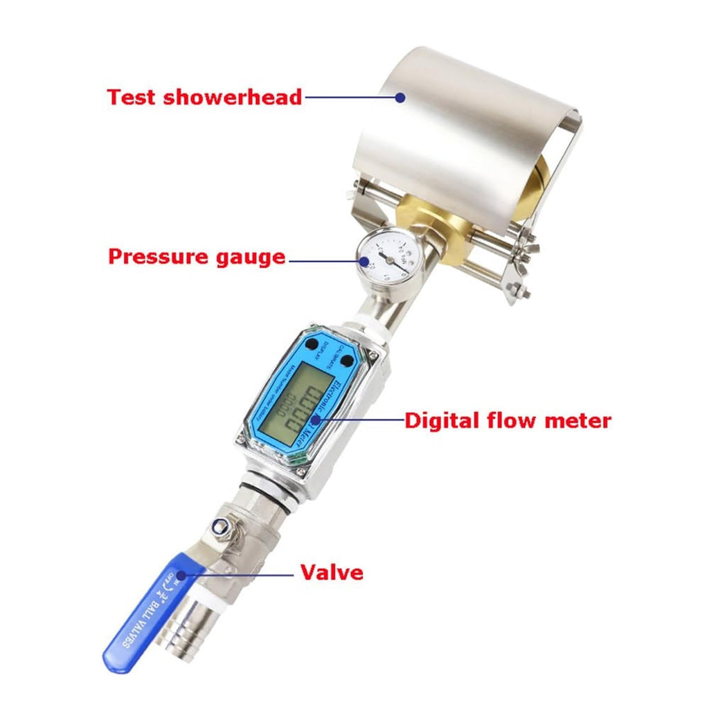 Handheld Waterproof Tester Device, Water Splash Shower Nozzle Equipment with Digital Flow Meter, Adjustable Valve, Water Ingress Protection Testing Tool for Electrical Enclosure