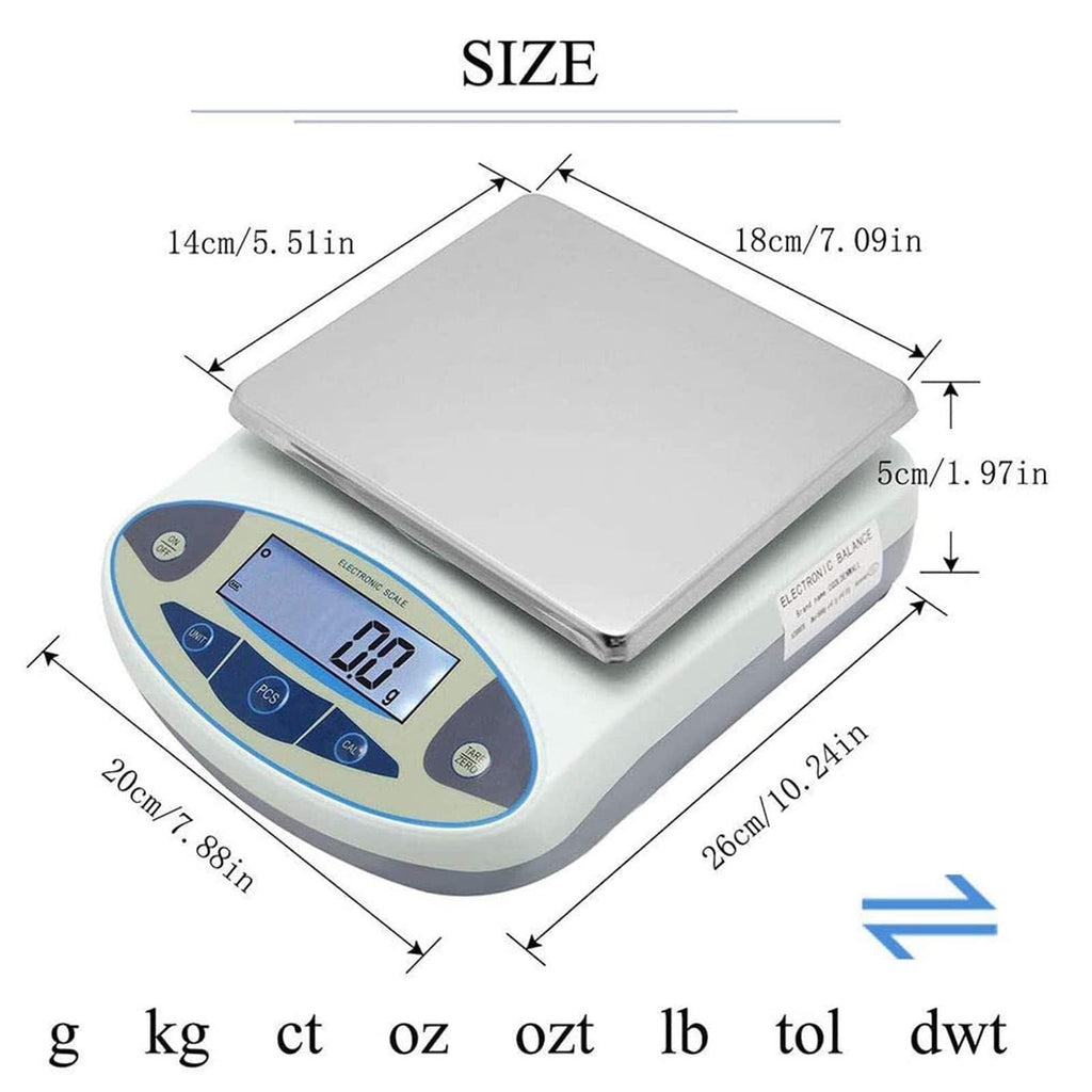 Digital Precision Analytical Electronic Balance, 30kg Analytical Laboratory Balance Scale with LCD Backlight Display and Counting Self-Correction Memory Function