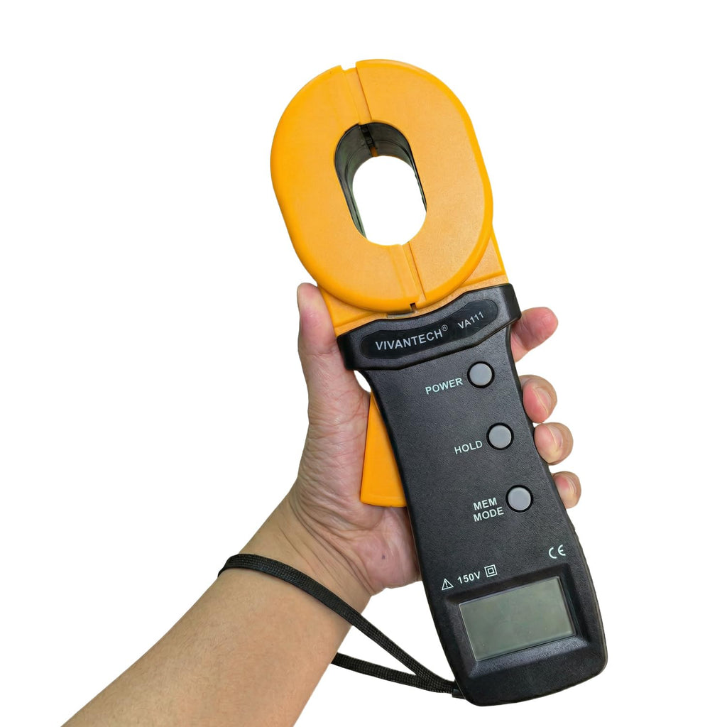 Professional Grade Clamp Ground Resistance Tester, Earth Ground Meter with Current Measurement, Data Storage, Alarm for Power Systems, Telecom and Industrial Use 0.01-500Ω