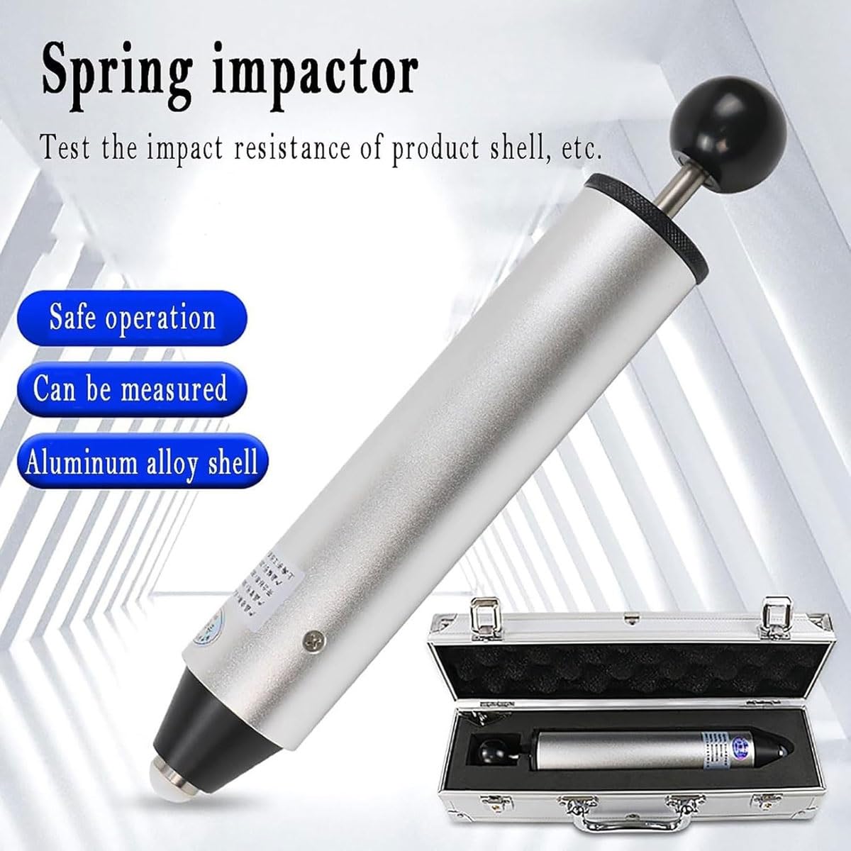 Spring Hammer Impactor Tester,Universal Electronic Products Strength Testing Tool with 6 Levels,Mechanical Strength Tester,for Electrical Product,Multiple Impact Energy Levels(1.0J)