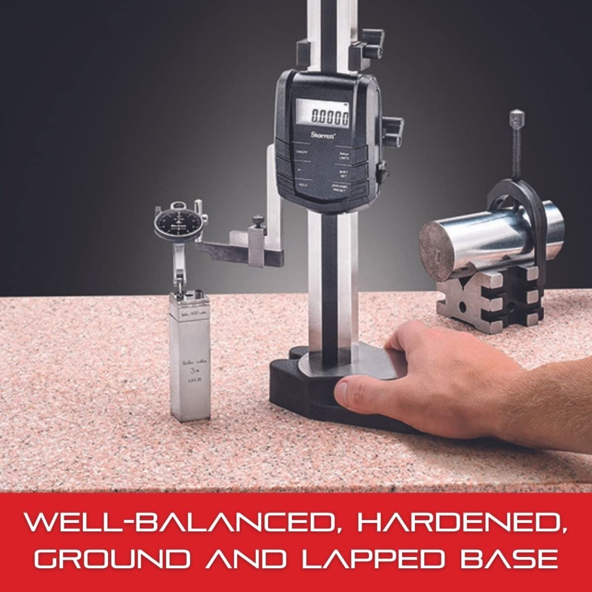 Starrett Electronic Digital Height Gage, 0-12" Range, .0005" Resolution