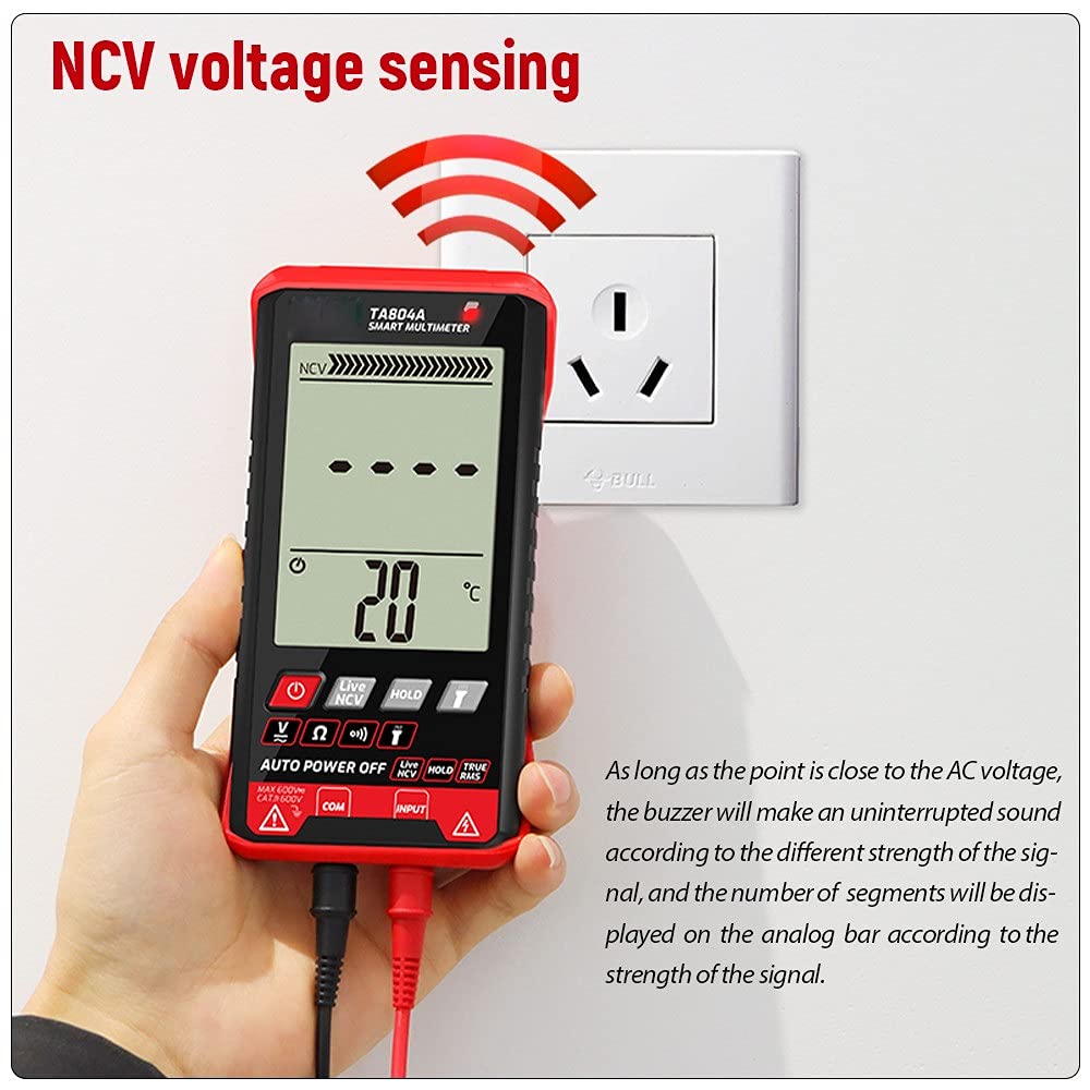 TA804A Digital Multimeter Professional Auto Tester True RMS Thin Intelligent OHM NCV Voltage Meter
