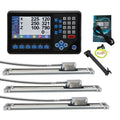 3Axis LCD DRO Multi-Function RPM Digital Readout Display,3pcs Magnetic Scales EIA-422 Output IP67 DIY OEM Encoder Sensor for Lathe Milling Bridgeport Knee Mill (Customized Trave size-5um)