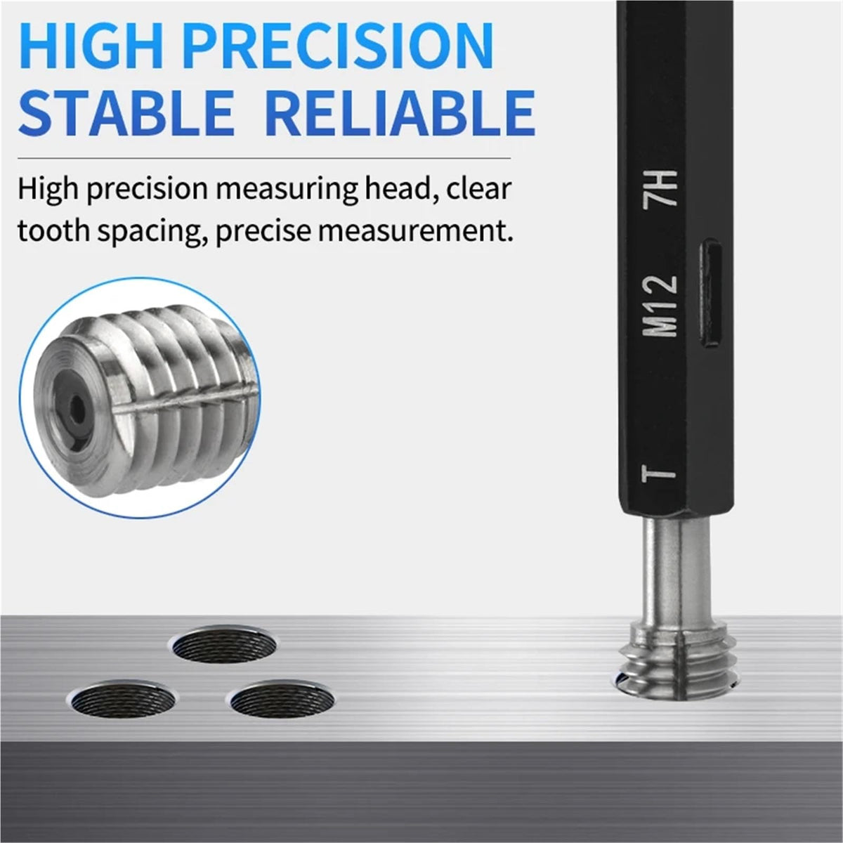 1 pcs Metric Gauge 7H M52-M58 High Precise Thread Plug Gauge Precise Internal Screw GageX0.5/0.75/1.0/1.25/1.5/2.0/3.0/4.0(M56X2.0-7H)