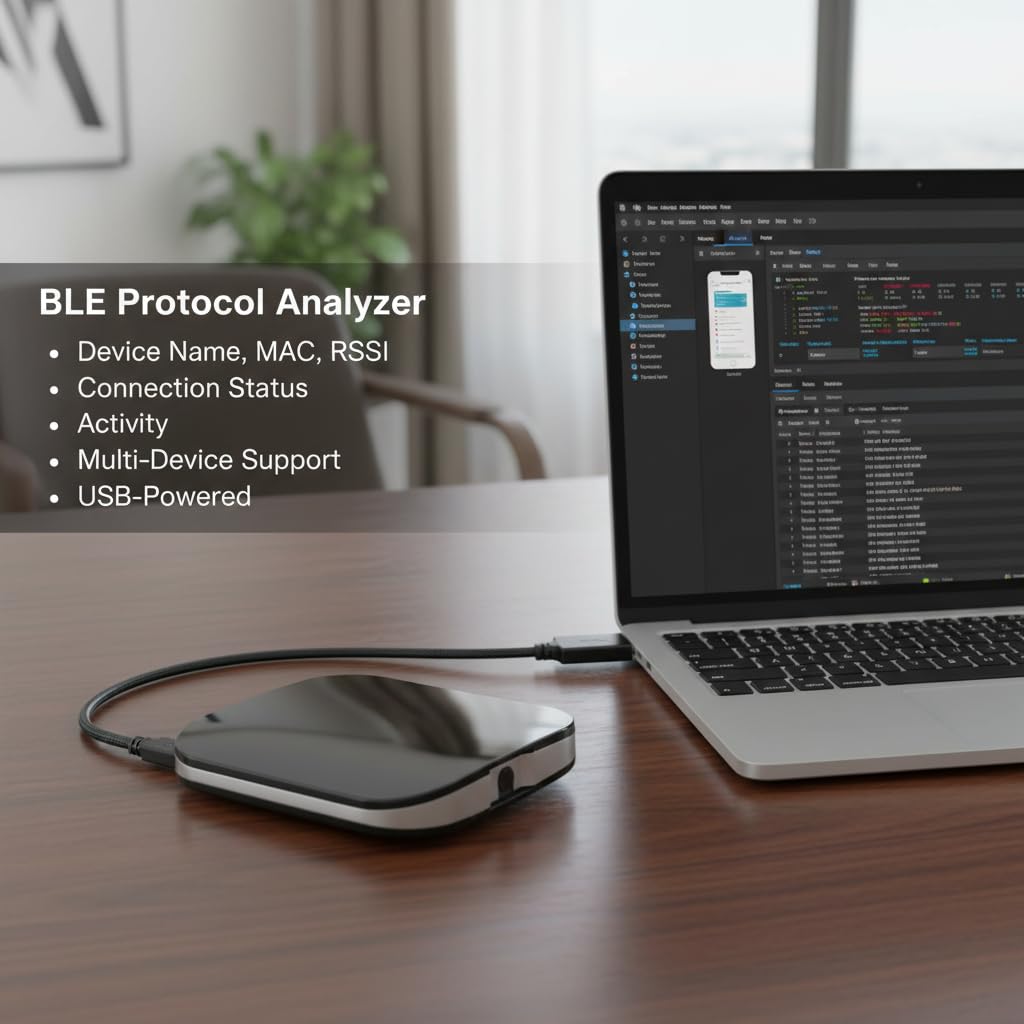 POCREATION Bluetooth Protocol Analyzer, BLE 4.0-4.2 Full Channel USB