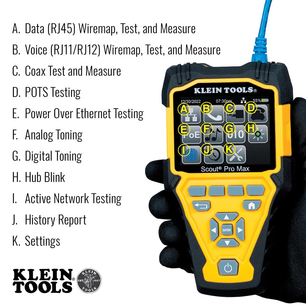 Klein Tools VDV501-770 Scout Pro Max Network Cable Tester with Remote Set