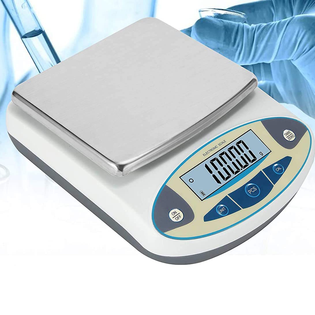0.01g Electronic Analytical Balance Lab Scale Precision Weighing Scale Scientific Scale Jewelry Scales Kitchen Scale Balance with LCD Display for Kitchen,Store,5000g (2000g