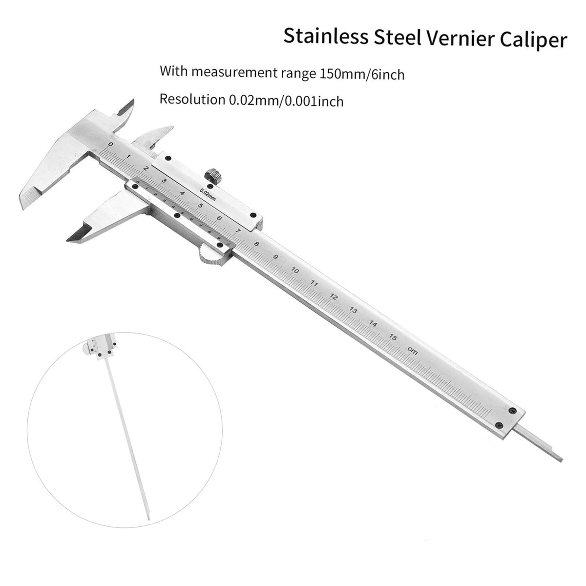 Stainless Steel Vernier Caliper Gauge 0-150mm Sliding Gauge Measurement Tool Inside Outside Depth Step Micrometer