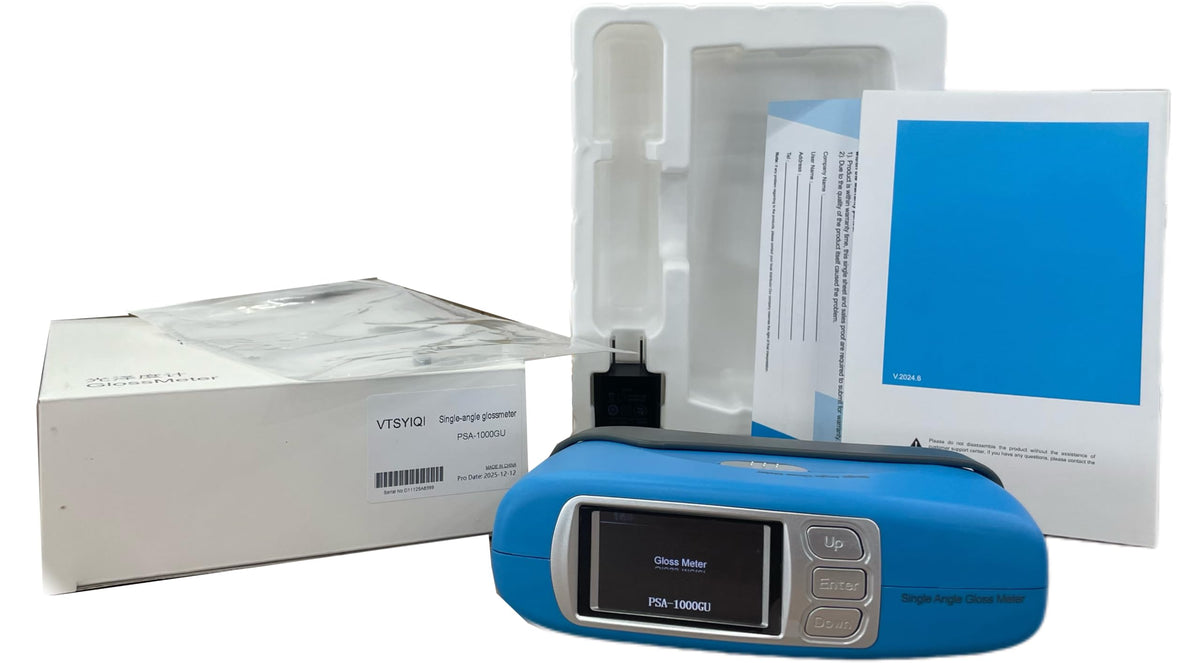Digital Glossmeter 60 Degree Gloss Tester Non-Metallic Material Surface Gloss Measurement USB Interface Accuracy 0.2GU with 60 Degree Measuring Range 0 to 1000GU 10000 Groups Storage