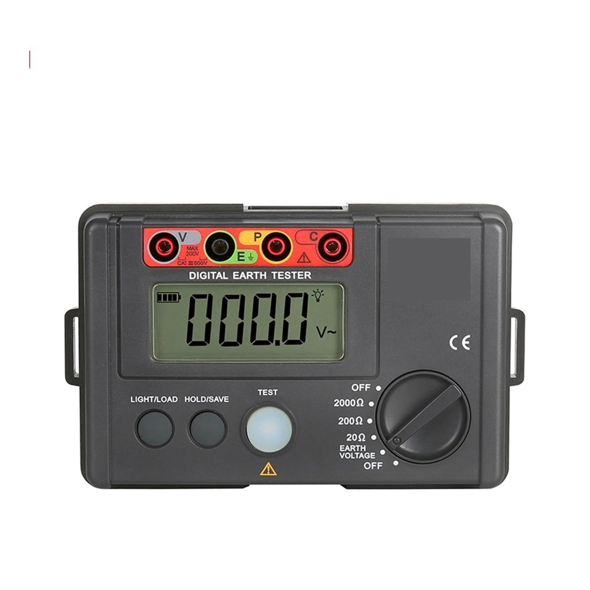 Resistance Tester Digital Ground Resistance Tester 0-200V 0-2000 Power Electrical System Voltmeter Storage Over-Range Data Storage