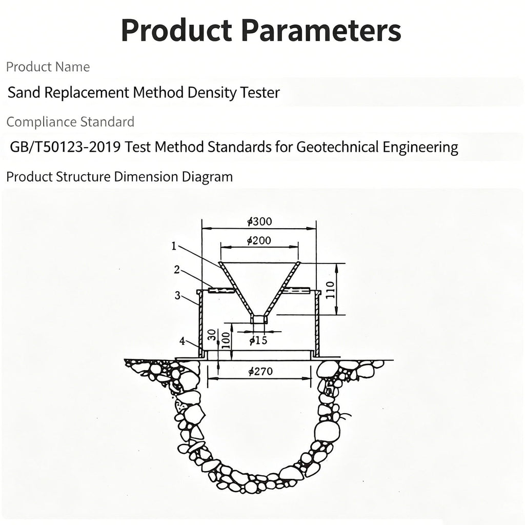 Soil Density Tester, Sand Cone Density Apparatus, Stainless Steel Field Soil Testing Tool for Accurate Soil Density Measurement