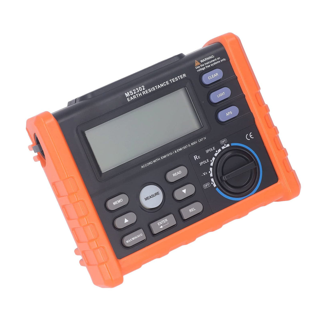 Ground Tester Backlit LCD Display Automatic Shutdown Earth Meter for Iron Tower Building 600V