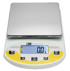 CGOLDENWALL Large Range Lab Digital Analytical Balance Lab Precision Scale Jewelry Kitchen Scales Electronic Balance Weighing and Counting Scale 0.1g Calibrated Pan Size 180140mm Yellow (15kg, 0.1g)
