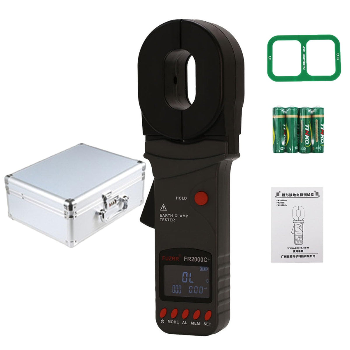 Amp Clamp Meter with Ground Resistance Tester, 0.01Ω–1200Ω Range, 0.01mA–20A Detection, Handheld Clamp for Industrial Electrical Testing, Facility Maintenance and Power Grid Equipment Surveys