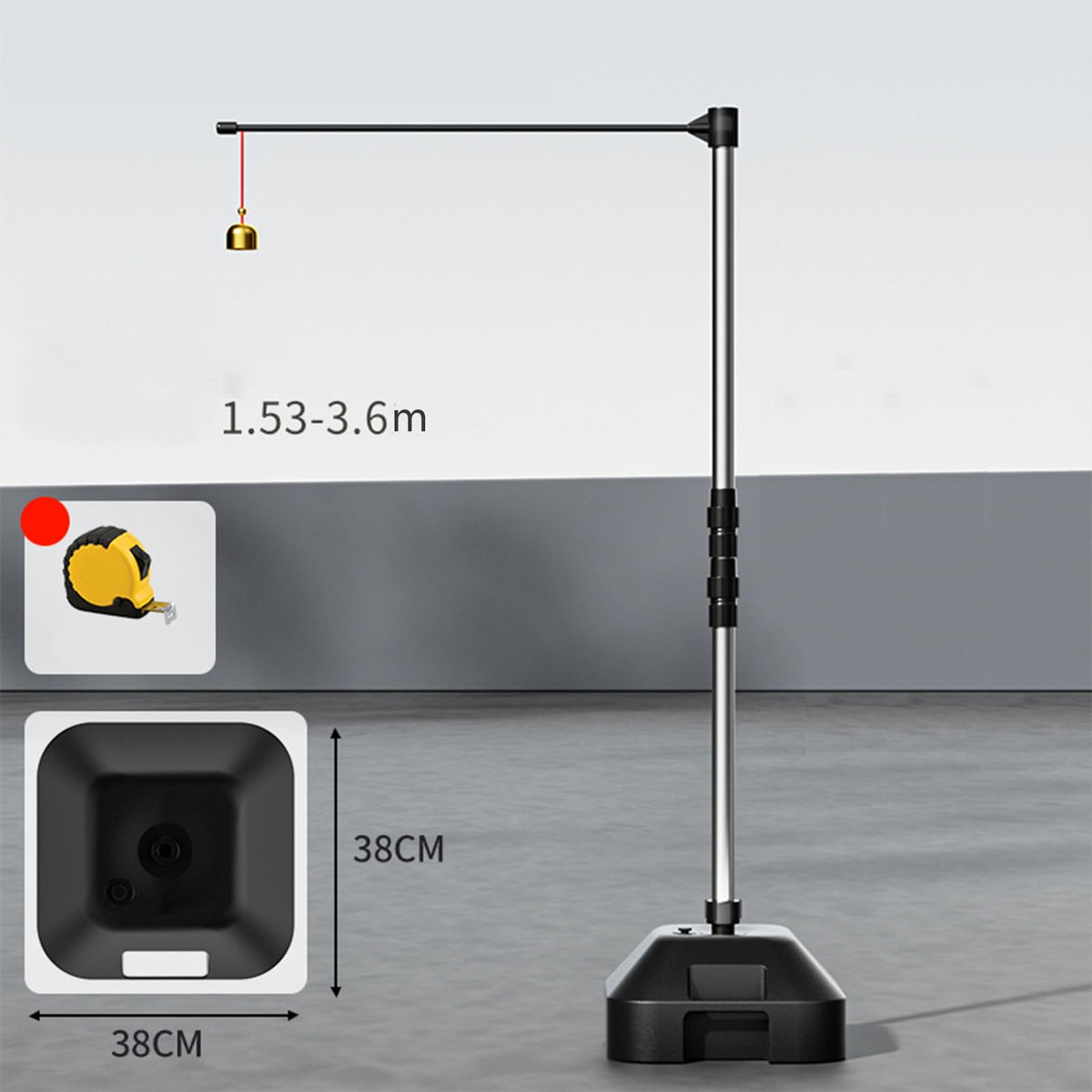 Vertical Jump Tester with Adjustable Height and Bell Alert for Accurate Fitness Measurement