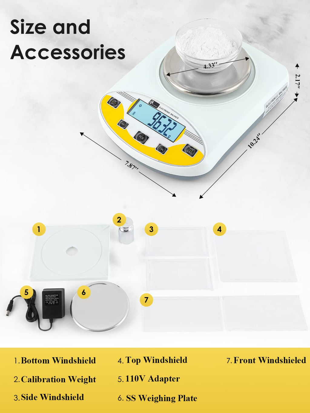 CGOLDENWALL Lab Scale 3000gX0.01g Analytical Electronic Balance Digital Laboratory Scale Precision Jewelry Scales Kitchen Weighing Scales 0.01g Calibrated 110V (3000g, 0.01g)