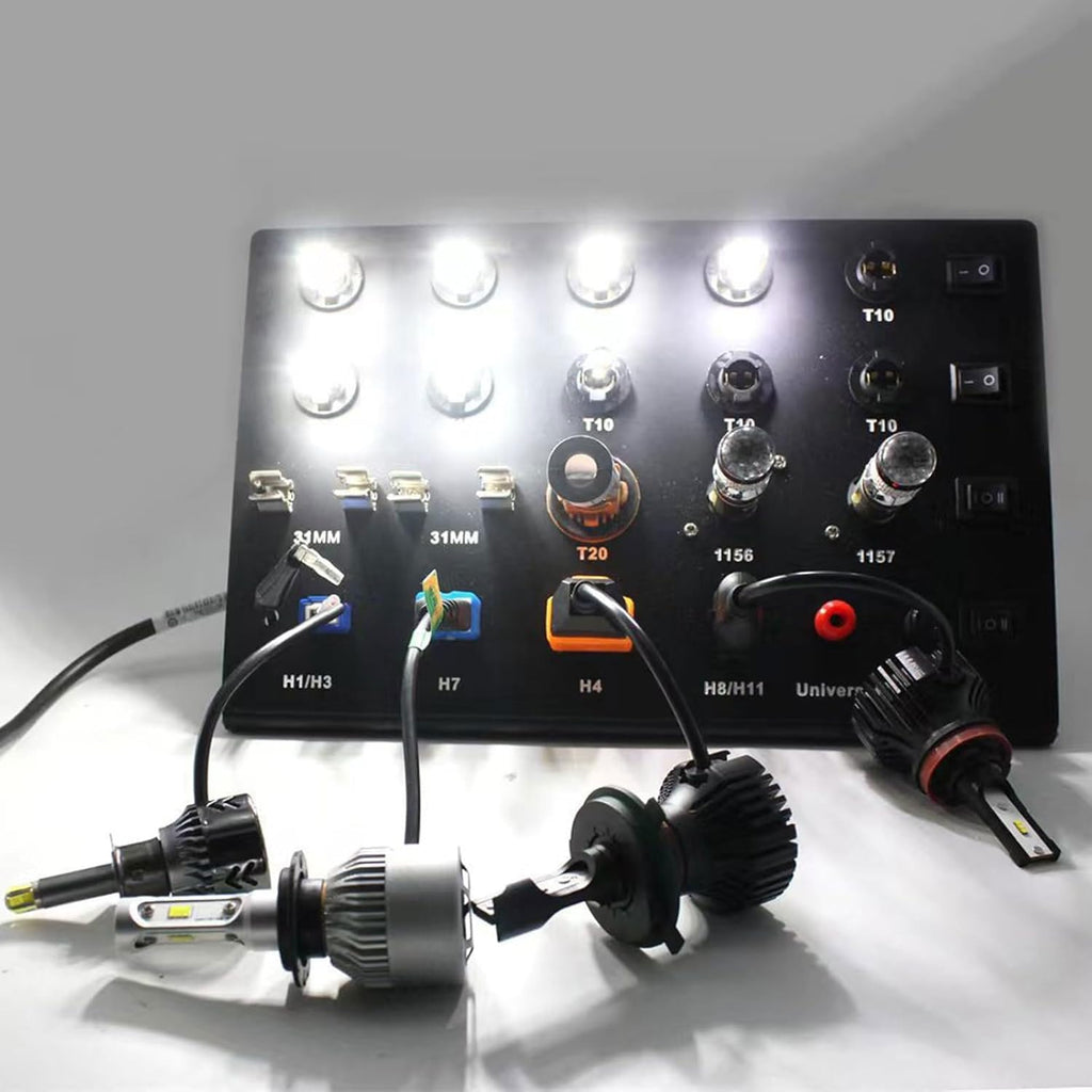 LED Headlight Test Kit, Multifunctional Auto Car Headlight Test Board, Allows Testing 1-500W Car Lights 12V, Portable Automotive Lighting Testing Equipment, for Automotive Repair