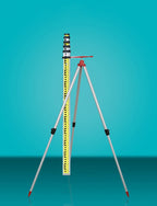 Adjustable Telescopic Aluminium Survey Staff - Lightweight Measuring Pole for Construction & Land Surveying, Durable Height Measurement Tool, Perfect for Professionals