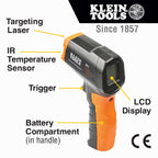 Klein Tools ET600 Megohmmeter Multimeter with 4000MΩ Insulation Tester and Klein Tools IR1 Infrared Thermometer with -4°F to 752°F Range