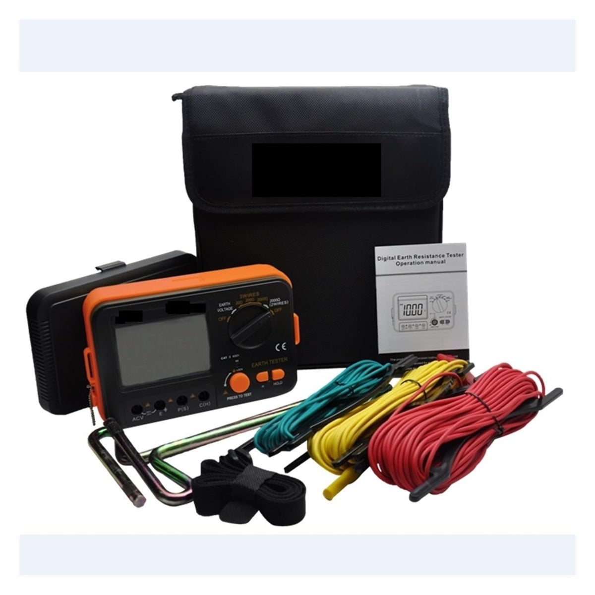 Resistance Tester Digital Earth Resistance Tester LCD Insulation Ground Resistance Voltage Meter Lightning Rod Instrument Tool