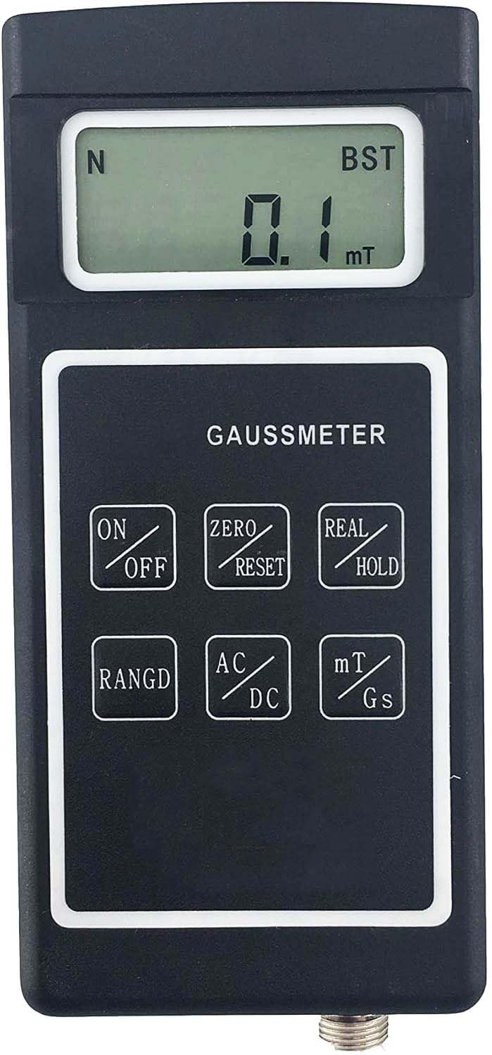 Gauss Gauge Meter Tesla Tester Magnetic Field Tester with Measured Magnetic Field DC and AC For Magnet-Charger,Demagnetize Coil,Microwave Oven,Electric Welding Equipment Electric Motor and Etc