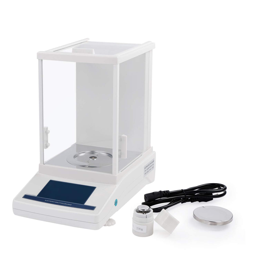 U.S. Solid 0.1mg Analytical Balance, 220g x 0.0001g Touch Panel Lab Scale, Auto Internal Calibration, RS232, Piece Counting, Percent Weighing, Adjustable Stability & Display Speed, g, oz, ct, mg