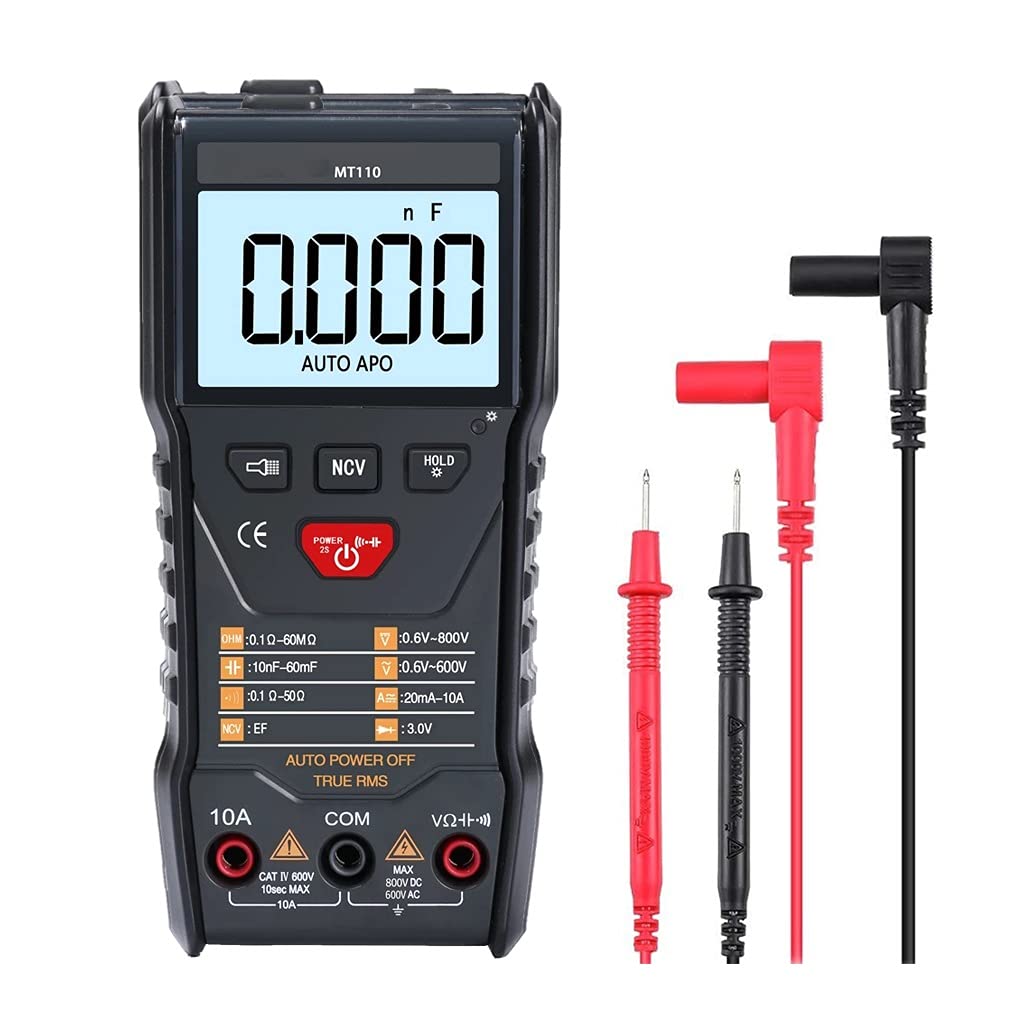 MT110 Auto Measure Multimeter True RMS Digital 6000 Counts +DC800V+Data Hold +Backlight+NCV/Super Bright