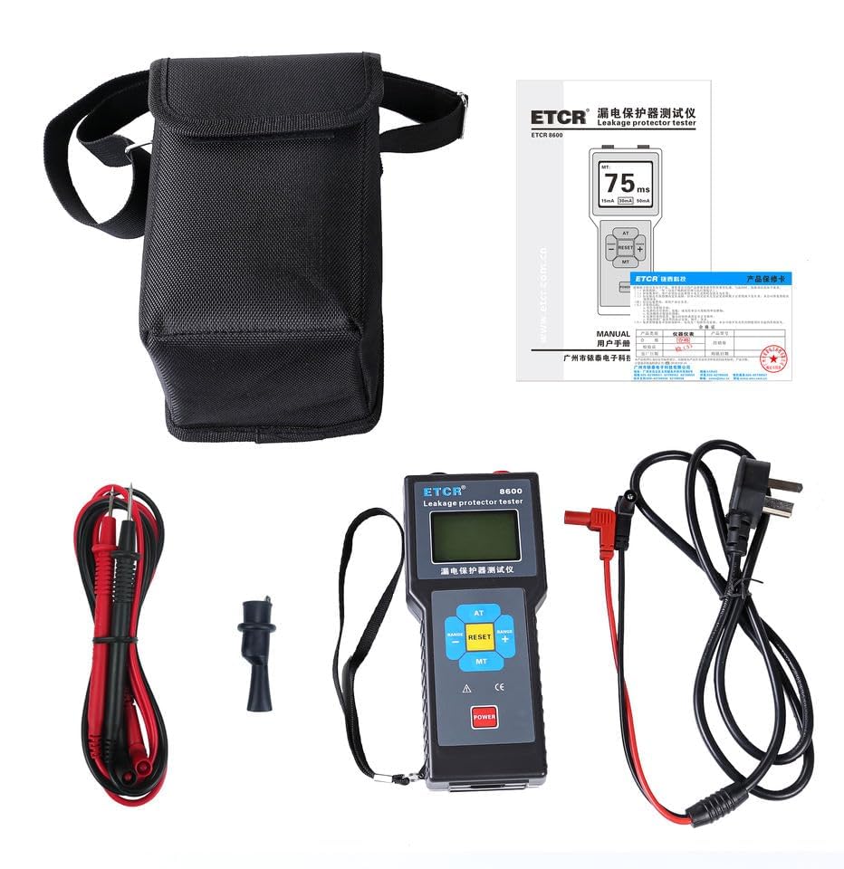 Leakage Protector Tester Electric Current Tester with Test Leakage Action Time Range 0~999ms Measurement Current 15～500mA