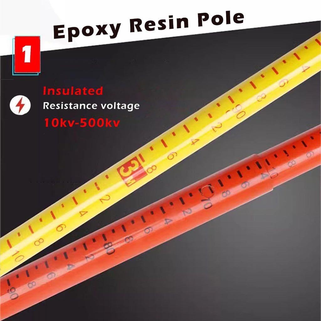 Adjustable Height Measuring Stick for Electricians - 19.7ft Telescoping Ruler for Linemen, Epoxy Resin Tower Measurement Tool for Substation & Forestry Work