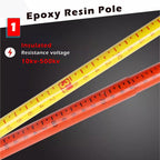 Adjustable Height Measuring Stick for Electricians - 19.7ft Telescoping Ruler for Linemen, Epoxy Resin Tower Measurement Tool for Substation & Forestry Work