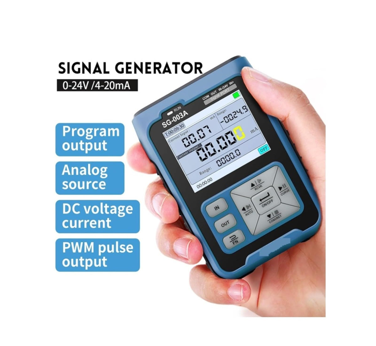 SG-003A Handheld Multifunction Signal Generator, 0-24V 4-20mA Voltage Current Analog Simulator, Professional Process Calibrator for PLC Debugging and Instrument Testing