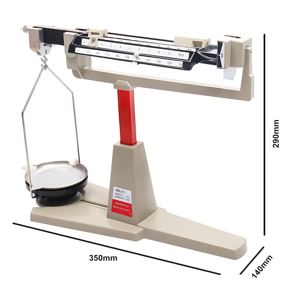4 Rulers Beam Balance Scale, Precision Mechanical Beam Balance Scale, Weighing Range 0.01g-311g, with Magnetic Damping, 15cm Pallet, for Classroom, Science Education
