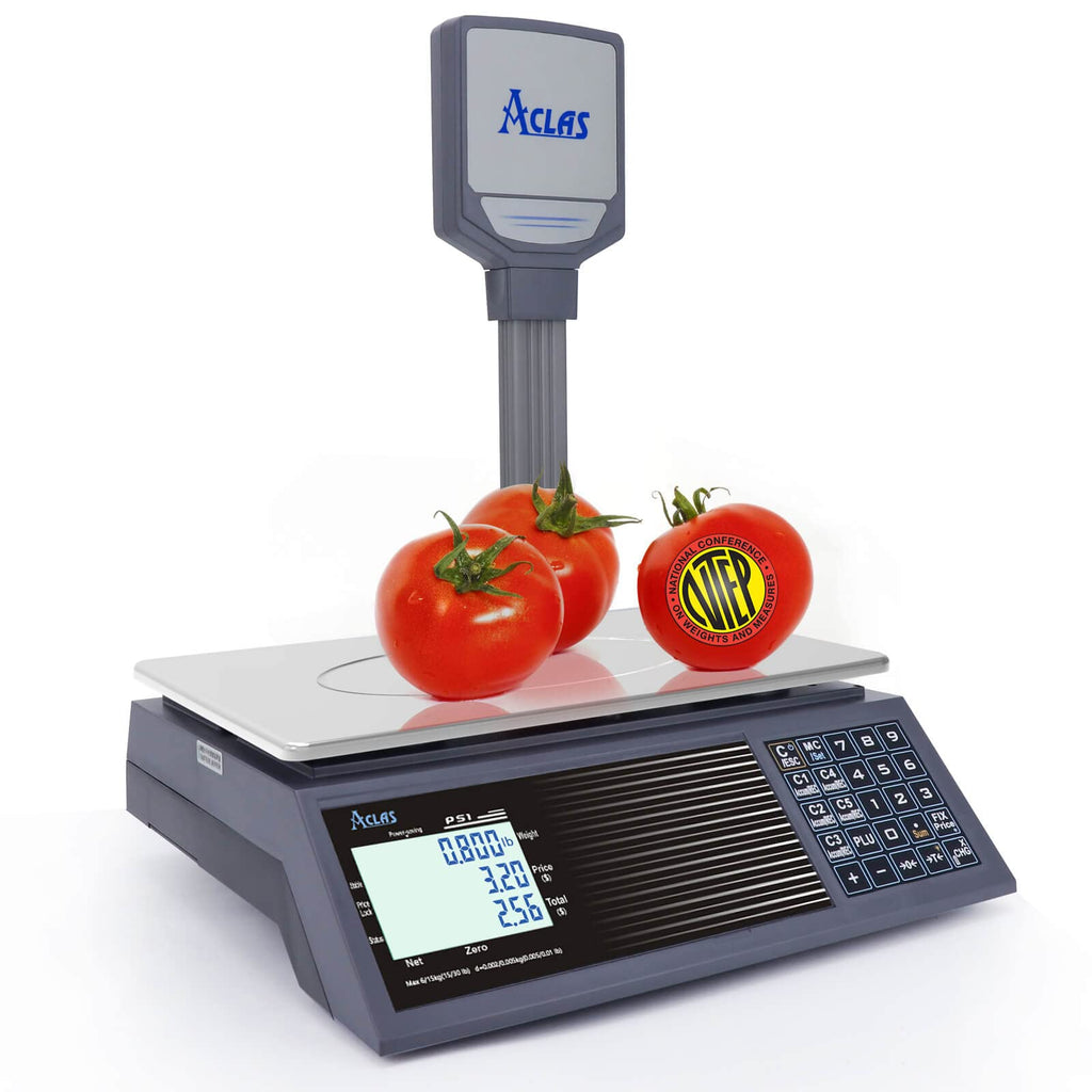 ACLAS Digital Price Computing Scale NTEP Certified Legal for Trade 30lbs 0.01lb Commercial Retail Scales w/LCD Dual Screen Displays for Food, Meat, Deli, Fruit Market Dry Cell Battery Powered