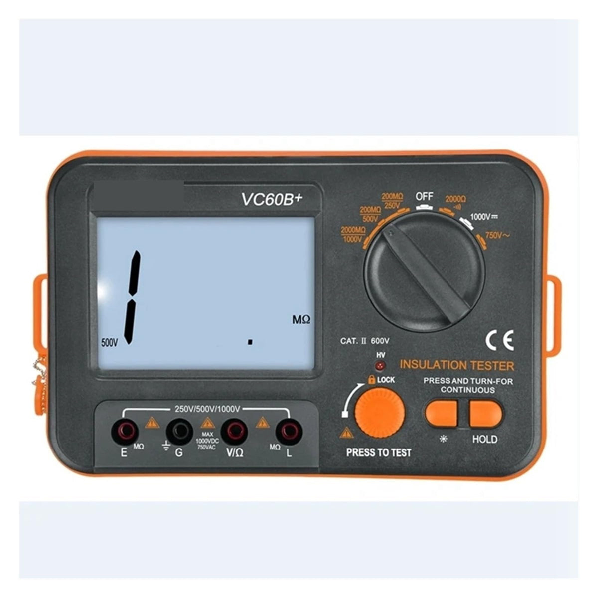 Resistance Tester VC60B+ Digital Insulation Megohm Meter Anti High Voltage and Short Circuit Input Alarm