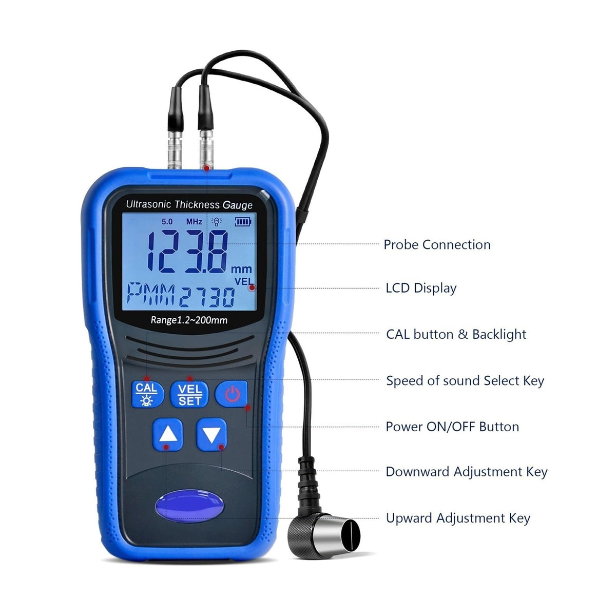 Thickness Gauge for Cars Metal Meters Paint Tester Measurement 1.2-200mm
