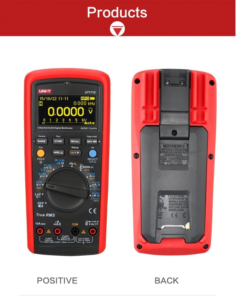 UNI-T Uni-Trend Multimeter clamp Meter UT171B UT171C Industrial True RMS Digital Multimeter VFC Low-Pass Filtering USB/Bluetooth Communication（UT171C）