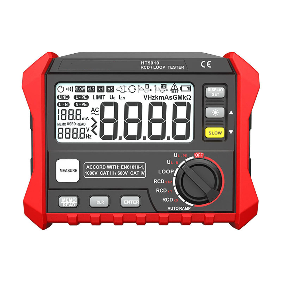 Insulation Resistance Multi Tester, 250v-2500v Digital Insulation Resistance Tester 1mω-200gω Megohm, Auto Range, 2000 Counts, LCD Display, 10v~600v Ac/Dc Voltmeter, with 100 Data Storage