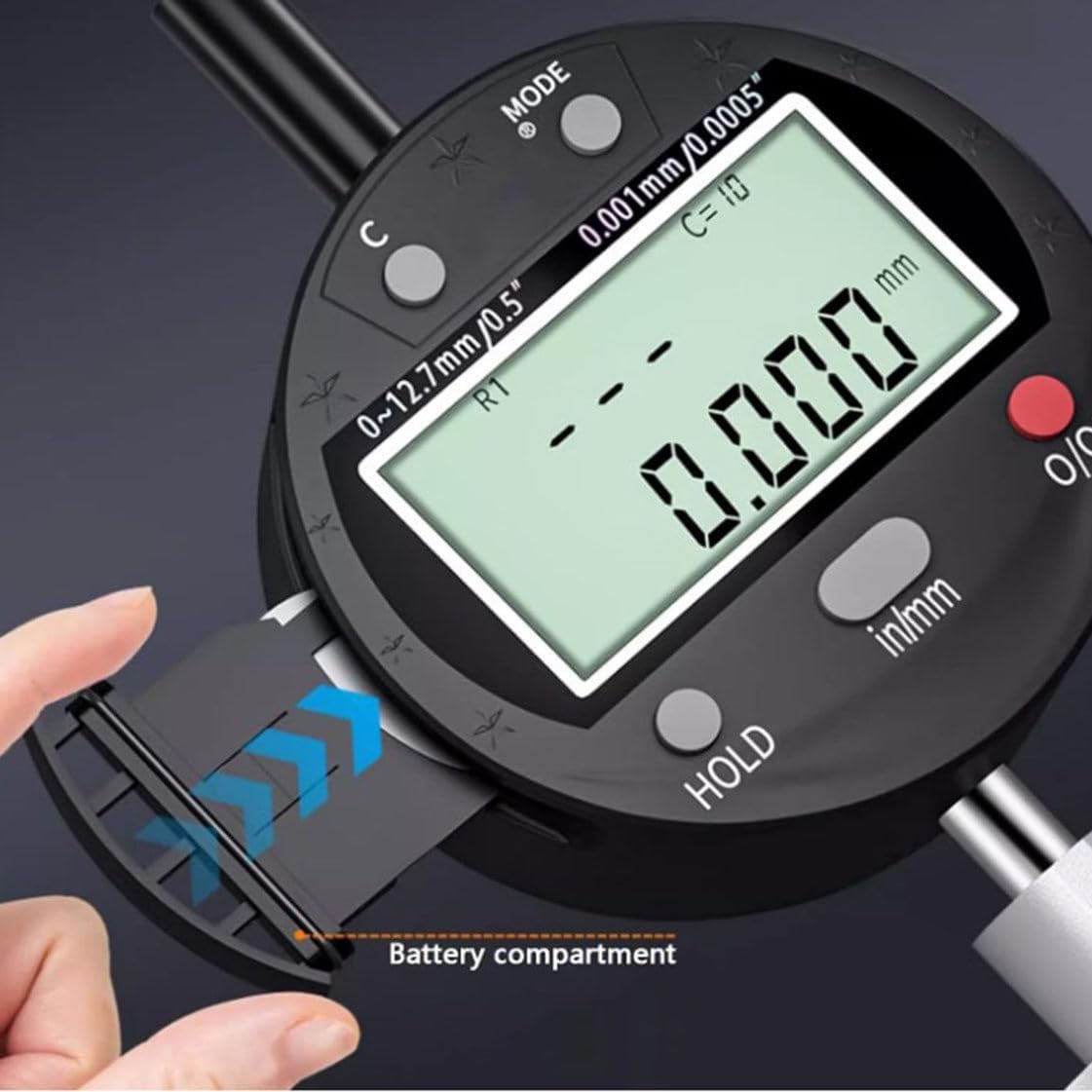 Radius Measurement Tool, Digital Radius Gauge, with 5 Measuring Jaw, Measuring Radius 0.2"-27.5" (5mm-700mm), for Mechanical Parts, Wooden Molds