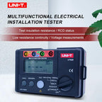 UNI-T Uni-Trend Ground Resistance Meter Digital Electrical Meter Insulation Resistance Tester AC DC Voltmeter UT526 RCD Test/Low Resistance Continuity Measure(UT526)