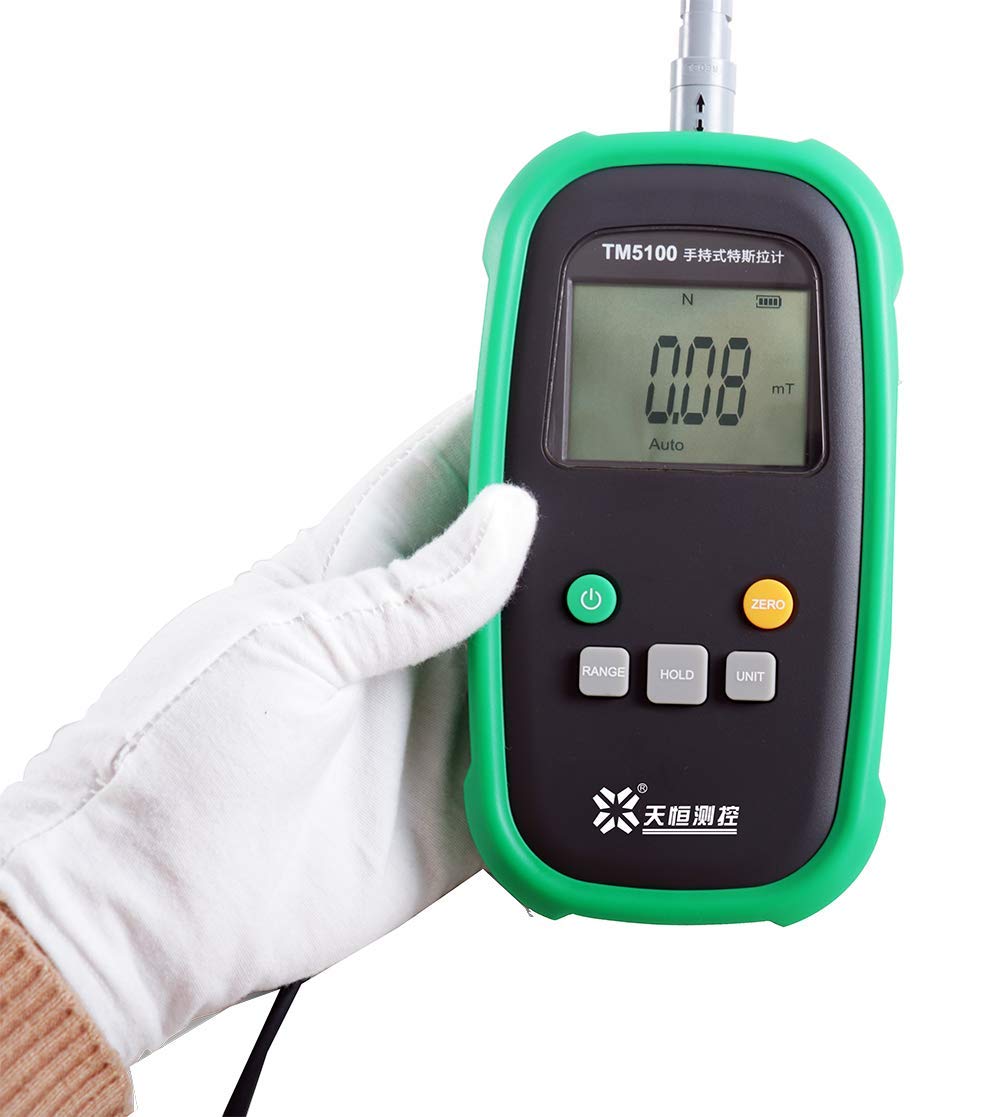 Tesla Tester Digital Gauss Meter Surface Magnetic Field Tester with mT and G Range 200 mT 2000 mT 5% Accuracy Radial Hall probe