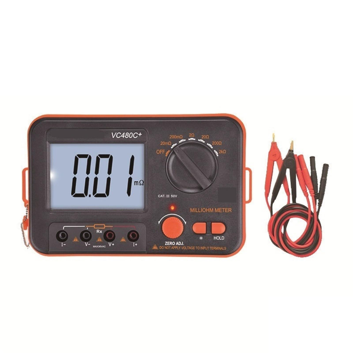 Resistance Tester, Resistance Meters, VC480C+ Digital Milliohmmeter DC Low Tester Microohmmeter 0.01mΩ~2kΩ Detectable Transformer Circuit Board,Multimeter