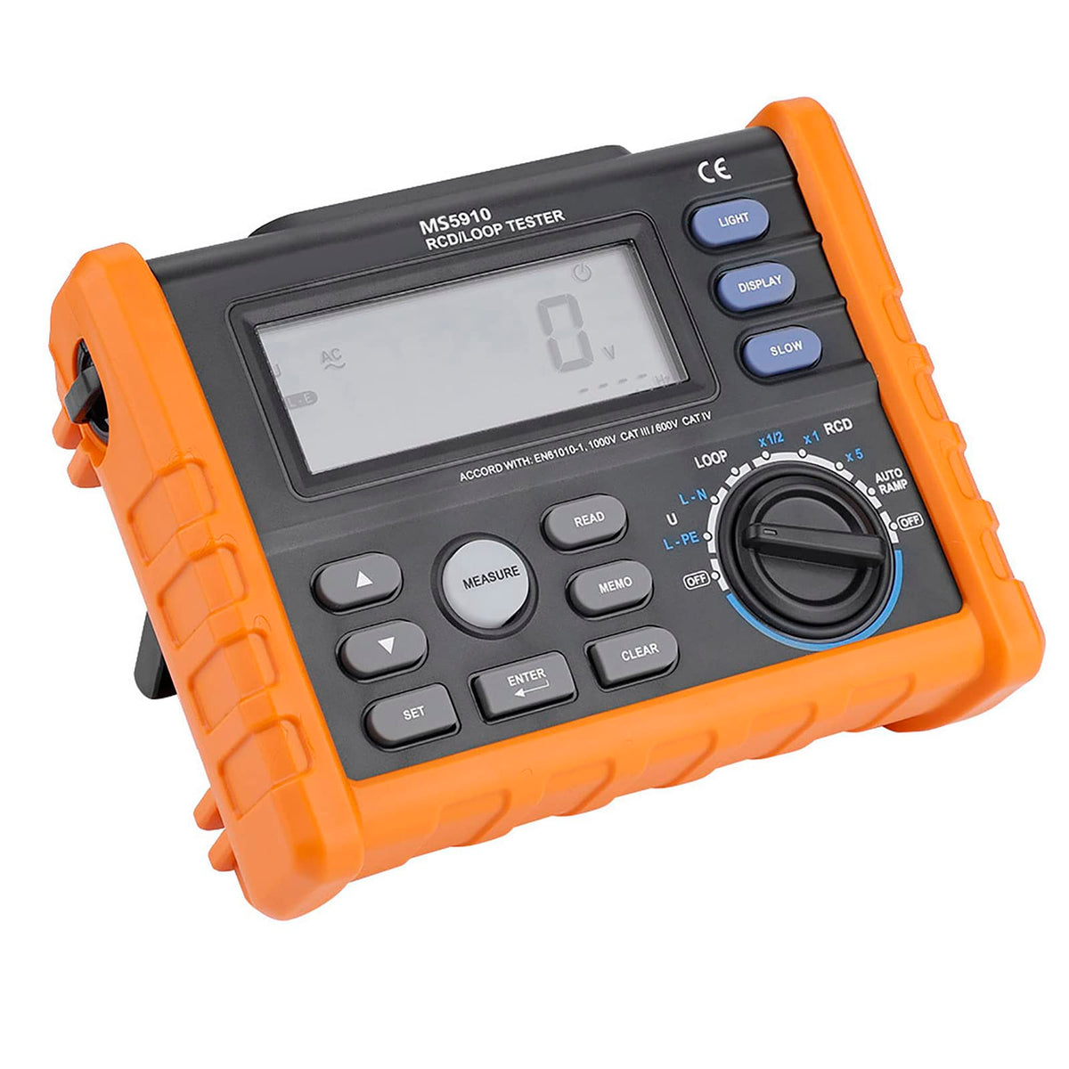 RCD Tester Meter Multimeter with USB Interface 100 Groups Storage Backlight for Electrical Inspection Repair Testing