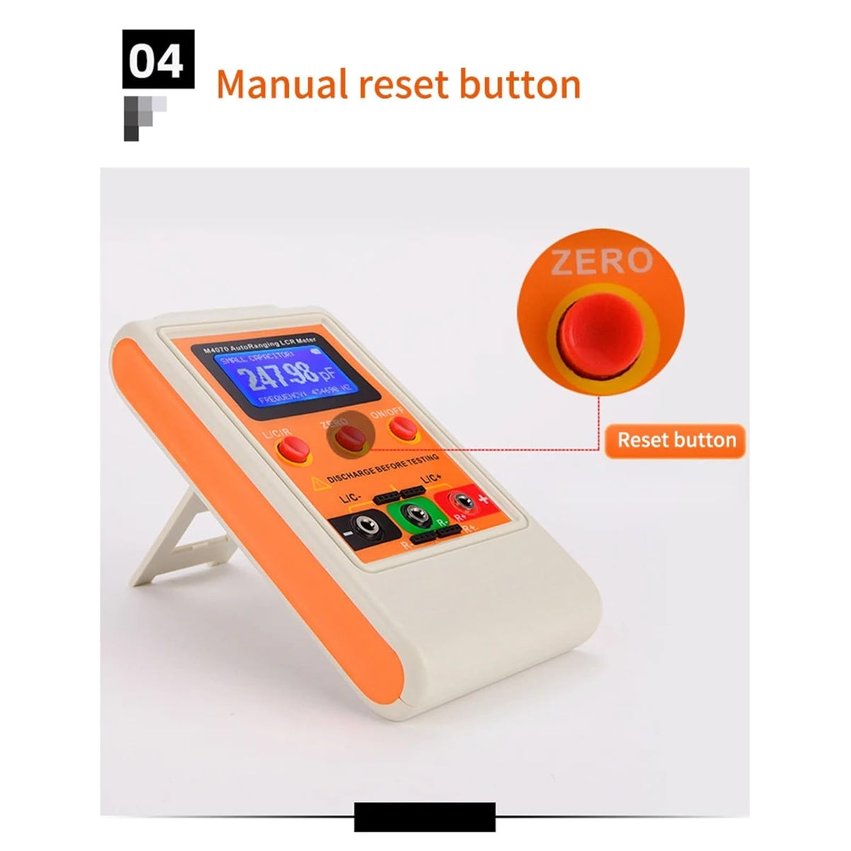 LCR Meters AutoRanging Bridge Meter LCD Rechargeable Digital Capacitance Inductance Large Range100H 100mF 20MR M4070